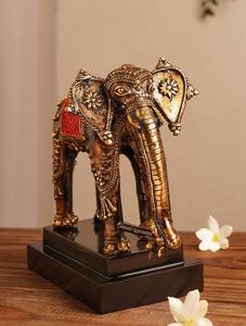 Heritage Style Brass Handcrafted <b>Elephant</b> Figurine Decorative Sculpture For Home Temple Office <b>Table</b> Exclusive Art Piece - Product Image 4