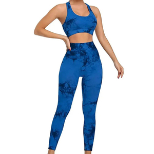 Ensembles de sport pour femmes, soutien-gorge de sport à dos croisé, leggings taille haute, tenues de yoga de sport en 2 pièces, ensembles de vêtements de sport - Product Image 1
