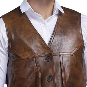 New Top Quality Fashion Wear 2025 High Quality Leather <b>Vests</b> Breathable Customized Good Quality Top Design Leather <b>Vest</b> - Product Image 3