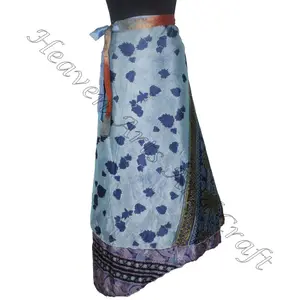 Jaipur Magic Wraps Skirt 2 Layer Reversible Magic Silk Saris Wrap Long silk skirt wholesale suppliers magic wrap skirts online