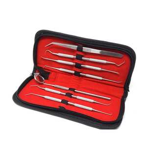 Ensemble d'outils de nettoyage dentaire pour chevaux en acier inoxydable allemand, 7 pièces, kit d'hygiène, instruments chirurgicaux, cure-dent, miroir, professionnel - Product Image 2