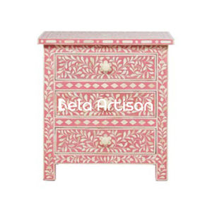 Mesa de Noche de Madera Maciza de Mango, Mesa Auxiliar Boho para Dormitorio, Mesa de Apoyo Rústica Natural, Mueble de Noche Artesanal Sostenible - Product Image 1