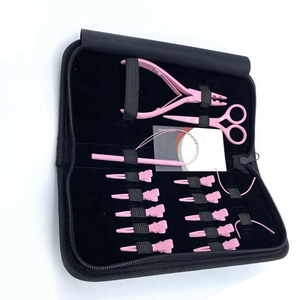 Kit complet de pinces à extensions de cheveux en acier inoxydable de qualité supérieure, personnalisable avec logo, pour usage commercial - Product Image 6