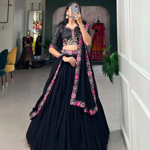 Dernière Designer Georgette Séquence Fil Broderie Travail Lehenga Choli Par Fab Zone - Product Image 1