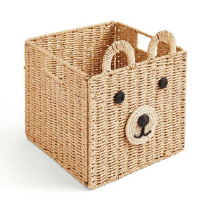 Panier pour enfant en jonc de mer fait main, thème animal, style pliable, en fibres naturelles, pour la décoration de la chambre d'enfant ou de la crèche - Product Image 3