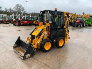 รถตักล้อยาง JCB 1CX มือสอง แบบมีหัวขุดดินด้านหลัง เครื่องยนต์ดีเซล รถตักขนาดเล็ก สีเหลือง อุปกรณ์ก่อสร้าง - Product Image 2