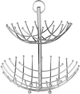Corbeille à fruits en métal aux lignes modernes et à un cadre robuste offrant un support fonctionnel pour les fruits - Product Image 3