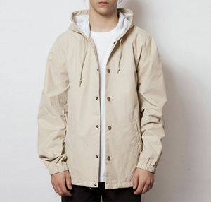 Custom Black Nylon/Polyester <b>Windbreaker</b> Jacket for Men High Street Style Thin Coated for Winter-Coach's Clothing - Product Image 4