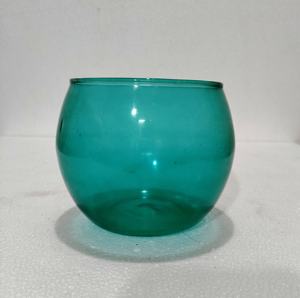 Spherical Teal Glass Tumbler Oceans Gaze Classic Style Flameless Indoor Decorative Votive <b>Candle</b> for Weddings All Scented - Product Image 1