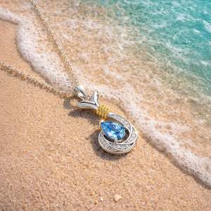 สร้อยคอรูปหางปลาวาฬแบบกำหนดเองของ Jeulia พร้อมพลอยประจำเดือนเกิด - Product Image 3