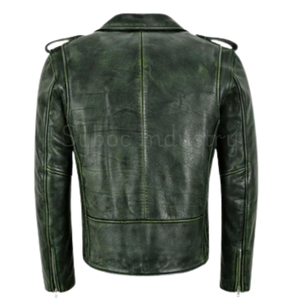 เสื้อแจ็กเก็ตหนังสำหรับผู้ชายเสื้อแจ็คเก็ตนักขี่จักรยานทำจากหนังแกะคุณภาพเยี่ยมแจ็คเก็ตสไตล์สตรีทแวร์วินเทจตามสั่ง - Product Image 5
