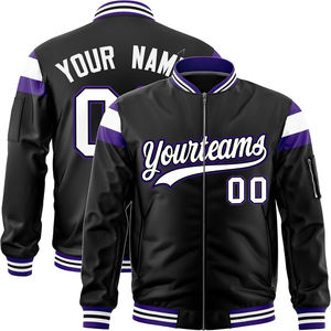 Chaqueta Bomber Varsity de lujo, tela satinada de gran tamaño, rayas de contraste Premium, ropa de calle de alta calidad, chaqueta al por mayor para hombres - Product Image 1