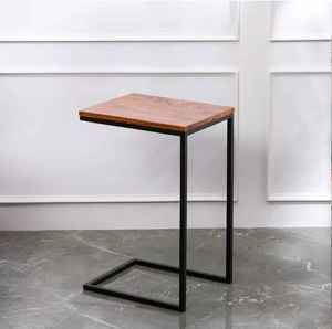 Vente directe d'usine-Meilleure vente Table d'appoint carrée en bois massif de style traditionnel en forme de C pour meubles de salon à la maison - Product Image 1