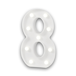 Luce LED 3D dal Design Moderno, Luce Calda, Numero 8 in Plastica, Decorazione per Occasioni Speciali e Compleanni - Product Image 2