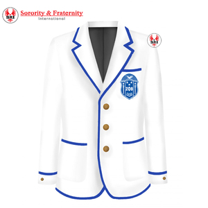 เสื้อเบลเซอร์สีน้ำเงินรอยัล ปักลายตราประจำชาติกรีก สำหรับงานสังสรรค์และงานประชุมของสมาคมนักศึกษาหญิง ผ้าเนื้อนุ่ม ถักอย่างประณีต สวมใส่สบาย - Product Image 4