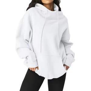 Sudadera con Capucha de Algodón y Forro Polar para Mujer, de Alta Calidad, para Invierno, Estilo Urbano, con Logotipo Personalizado en la Parte Delantera, Ecológica, Transpirable, Diseño Liso OEM - Product Image 4