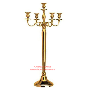 Hot Sell Shiny Gold Finishing <b>Candelabra</b> 5 Arms Hot Selling New Design Metal Crafted Handmade <b>Candelabra</b> for Wedding Decoration - Product Image 4