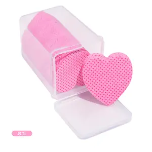 200PCS/box heart shape Nail Cotton towel Nail Gel Polish Clean Remover pads lint-free Soak Off Clean gel varnish Pad Napkins Wra