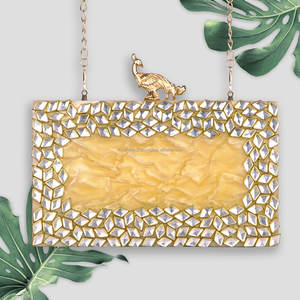 Bolso de mano de cuero hecho a mano de lujo para mujer, diseñador de resina, boda, fiesta nupcial, usos, ofertas, bolso de mano de resina para mujer - Product Image 5