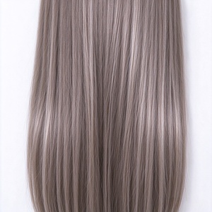 Long Straight Silver Gray <b>Synthetic</b> Fiber Wig for Women Fashion Natural Look Adjustable Cap Daily Wear Party Cosplay - Product Image 4