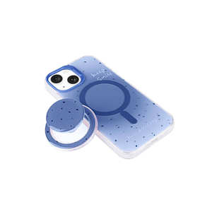Coque de téléphone portable souple en silicone Netzy Trendy bleue détachable compatible MagSafe pour iPhone 15 avec support PopSocket - Product Image 3