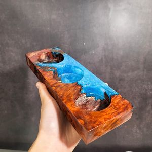 Handmade Resin and <b>Wood</b> Candle <b>Holder</b> with Scented Wax Decorative Aromatherapy Candle for Home Décor - Product Image 2