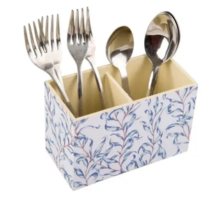 Couverts en bois naturel avec design créatif, organisateur de couverts imprimés avec autocollant en émail pour la maison, l'hôtel et le restaurant. - Product Image 2