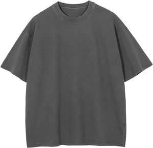 Style vintage 100% coton Boxy recadrée t-shirt Double couche goutte épaule surdimensionné Jersey pour grande taille hommes 270 Gsm DTG imprimé - Product Image 4