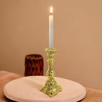 Candélabre en métal doré, élégant et moderne, avec motifs gravés, pour Noël
