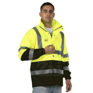 Customizable Logo Breathable Warm <b>Fleece</b> Reflective Safety <b>Jacket</b> LED Flash <b>Hi</b> <b>Vis</b> Workwear Pockets ANSI Class 1 EN ISO 20471 - Product Image 3
