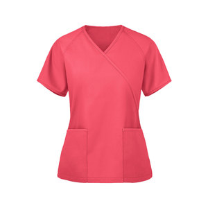 Vêtements médicaux gris élégants pour femmes, blouse et pantalon d'infirmière en polyester extensible, chemise à lacets pour hôpital - Product Image 1