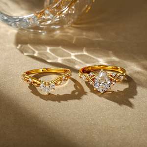 แหวนหมั้นเพชรทรงลูกแพร์ Jeulia Infinity Gold - Product Image 5