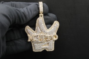 สร้อยคอจี้เพชรแบบฮิปฮอป ชุบโรเดียมเทียม สแตนเลสสตีล - Product Image 3