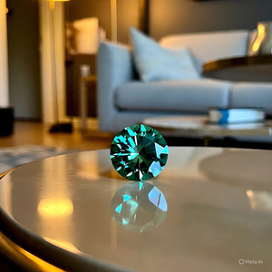 Gorgeous 13 MM Round <b>Loose</b> Lab-Created VVS1 Diamond in Green D Grade 8 Crt with Extra Gift Huge Discount - Product Image 1