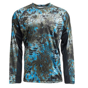 Camiseta Deportiva de Manga Corta para Hombre, Negra y Verde, con Estampado por Transferencia de Calor, Spandex/Poliéster, Secado Rápido, Antibacteriana, Transpirable, para Pesca - Product Image 1