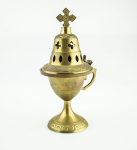 Star Design and Hangpaint Pure Brass <b>Incense</b> Burner Cross on Top Gifting Item Religious Decorated <b>Incense</b> burner Supersale Price - Product Image 5
