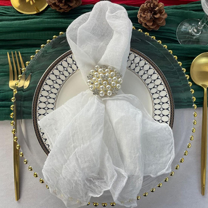 Haute qualité brodé bébé bleu et noir serviettes en lin coton nappe pour mariages bébé douches sexe révéler fêtes - Product Image 2