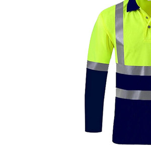 Wholesale Custom Long Sleeve Hi <b>Vis</b> <b>Polo</b> <b>Shirts</b> with Breathable Stand Collar Canvas Safety Work <b>Shirt</b> with Pockets - Product Image 3