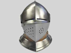 Medieval Close Armet Knight Casco Armet Casco Ancient Close Knight Casco con soporte de madera - Product Image 6