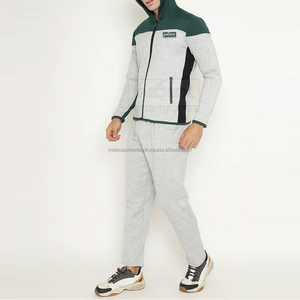 Ensemble de survêtement pour homme en coton lourd 500 g/m², deux pièces, avec fermeture éclair, sweat-shirt et pantalon de survêtement personnalisés de haute qualité - Product Image 5