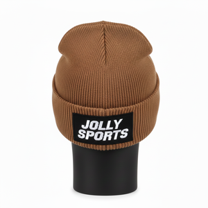Premium Acrylic Knit 280 GSM Soft Stretch <b>Brown</b> Color Custom Embroidery Patch Logo Warm Winter Jacquard <b>Beanie</b> Cap - Product Image 4