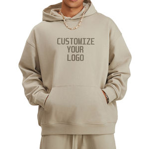 Sudadera con capucha de algodón de 450gsm de peso pesado de alta calidad con logotipo bordado personalizado jersey de gran tamaño para hombres patrón de estampado polar de tamaño 6XL - Product Image 1