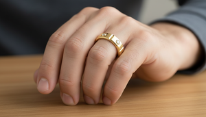 Anillo de eternidad para hombre de oro de 14 quilates y diamantes naturales con corte brillante redondo |   0.18Ctw Chapado en Rodio - Product Image 5