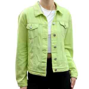 Chaqueta vaquera única para mujer, de algodón 100% Material, Impresión de logotipo personalizado, servicio OEM, las mejores características, chaqueta vaquera Unisex para mujer - Product Image 1