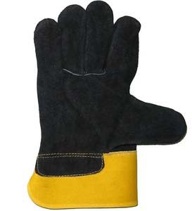 Gants de sécurité anti-impact en cuir de vache fendu avec conception de pouce à aile durable et douce pour les conducteurs de travailleurs de la construction industrielle - Product Image 2