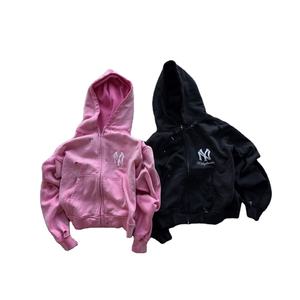 Hot-selling Custom No Drawstring <b>Zip</b>-<b>Up</b> Hoodies Blank Plain Oversized Fleece <b>Zip</b> <b>up</b> Fit Boxy <b>Hoodie</b> High Quality Men's Hoodies - Product Image 1