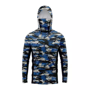 Sudadera de Pesca con Capucha y Protección UV, Impermeable, Ligera, de Manga Larga, con Estampado Digital, para Exteriores, con Cuello Ajustable, Camiseta de Alto Rendimiento UPF 50 Transpirable - Product Image 1