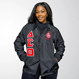 Letterman grec personnalisé fraternité et sororité veste toile imperméable écologique avant Logo couleurs et tailles personnalisables - Product Image 4