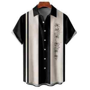 Vêtements pour hommes OEM vente en gros de chemises hawaïennes en coton à manches courtes décontractées col rabattu imprimé chemises hawaïennes pour hommes - Product Image 6