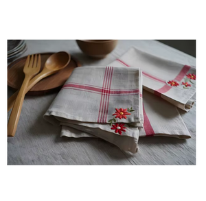 ผ้าเช็ดปากปักลายเนื้อนุ่มแบบใช้ซ้ำได้ ผ้าปูโต๊ะตกแต่ง เหมาะสำหรับร้านอาหาร โรงแรม งานแต่งงาน งานเฉลิมฉลอง และงานอีเว้นท์ต่างๆ - Product Image 5